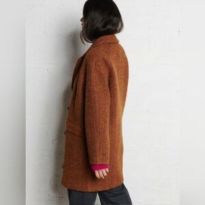 Vintage Rust Orange Wool-Blend Coat- Made In Ireland